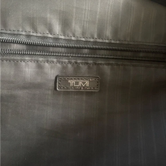 Tumi Black Leather Backpack with Branded Tag